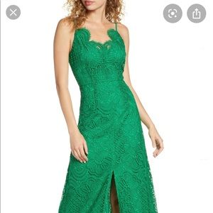 Foxiedox embroidered lace evening gown